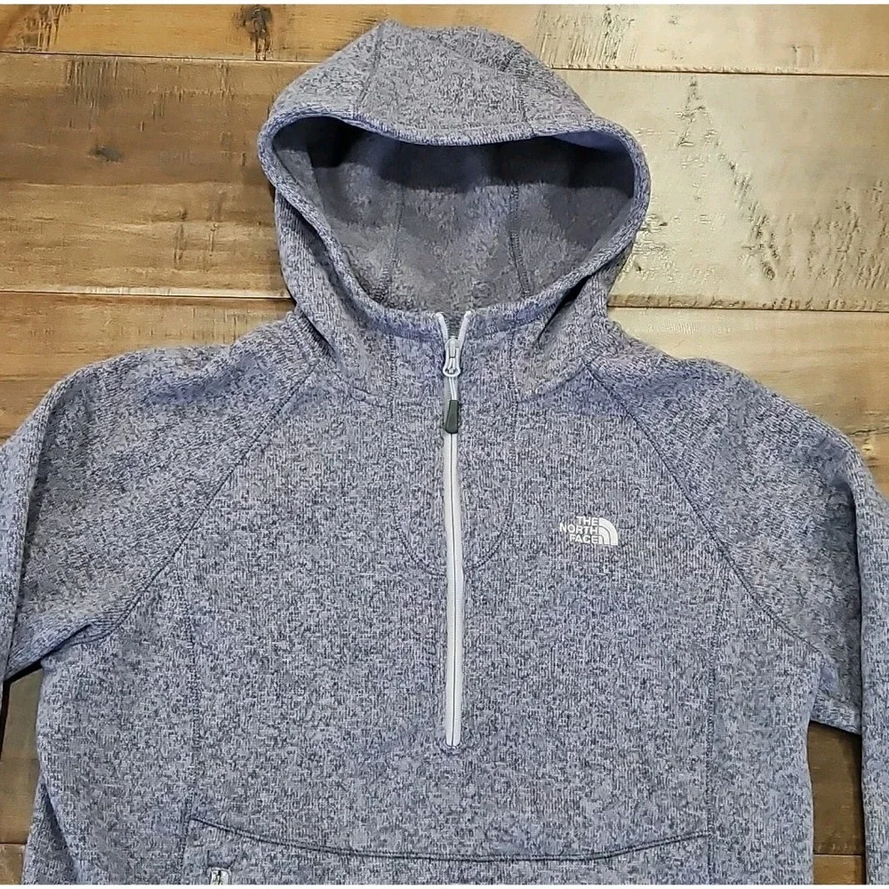 The North Face Half-Zip Fleece Hoodie Womens XL BEAUTIFUL PURPLE With Hood